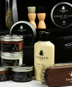 Cofanetto in Legno Completo di Prodotti per Rinnovare Scarpe in Pelle - Famaco Paris Coffret Monet