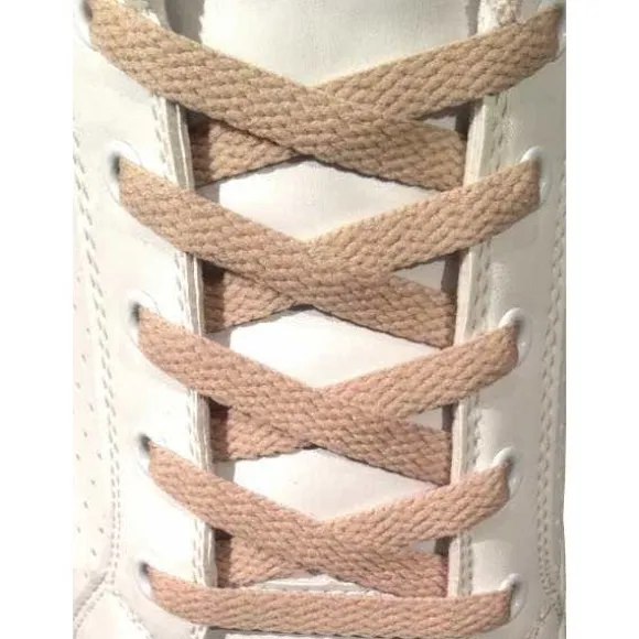 Lacci per Scarpe Beige Piatti 7mm - Stringhe in Cotone