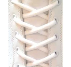 Lacci per Scarpe Bianchi Ovali 7mm - Stringhe in Cotone per Scarpa Sportiva