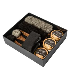 Set Completo per Pulizia Scarpe in Pelle Confezione Regalo - Prestige Box Lucidi e Spazzole