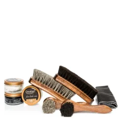 Set Completo per Pulizia Scarpe in Pelle Confezione Regalo - Prestige Box Lucidi e Spazzole