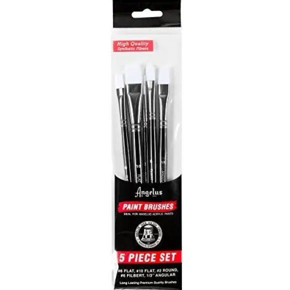 Set di Cinque Pennelli per Tingere le Scarpe - Angelus Paint Brushes
