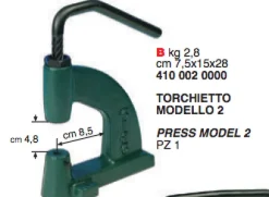 Torchietto in Ferro n.2 Torchio per Bottoni Automatici Occhielli Ribattini